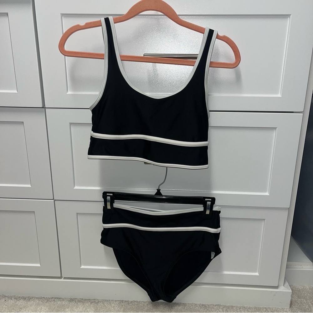 Black and White Two-Piece Swimsuit - Old Navy